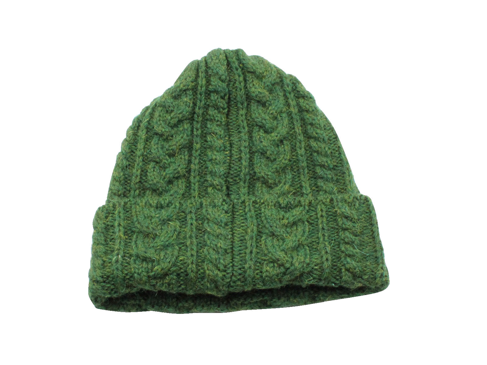 Green Cable Knit Watch Cap