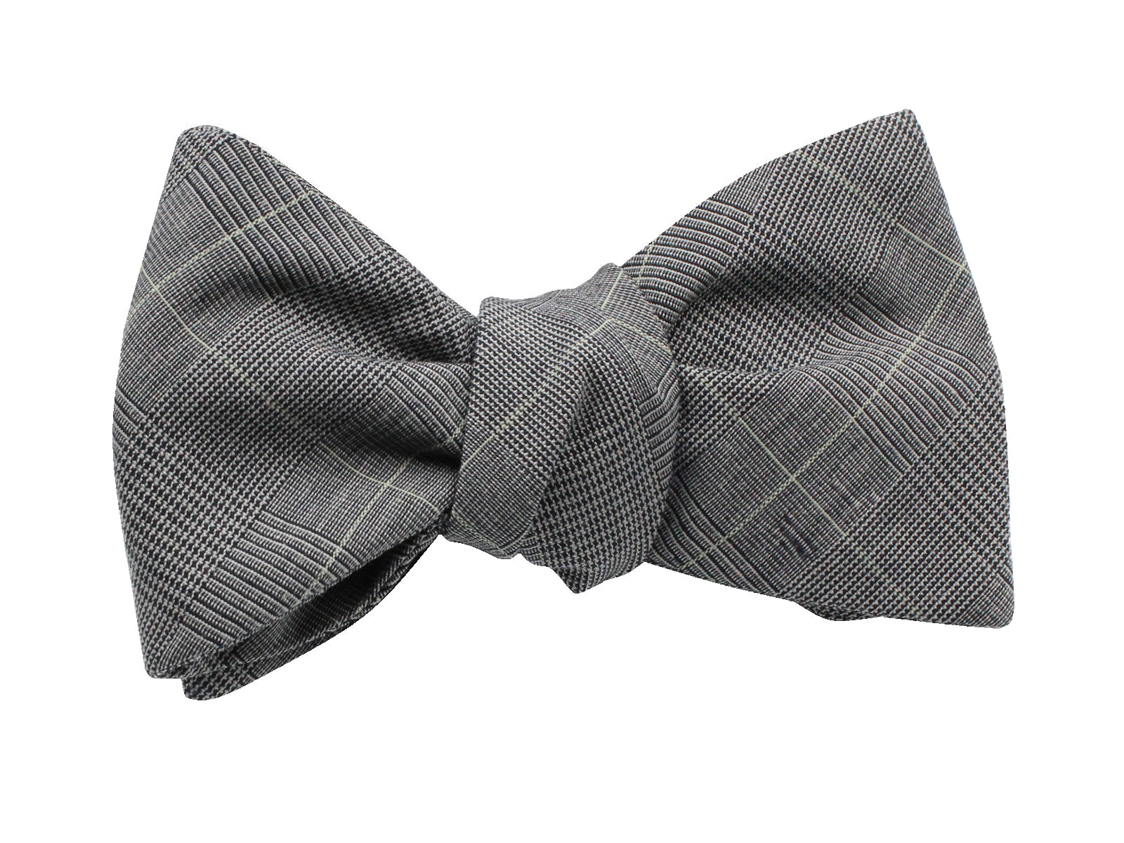 Grey Glen Plaid Cotton Bow Tie