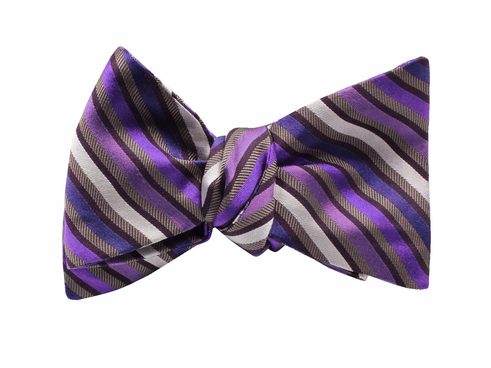 Purple Striped Silk Bow Tie