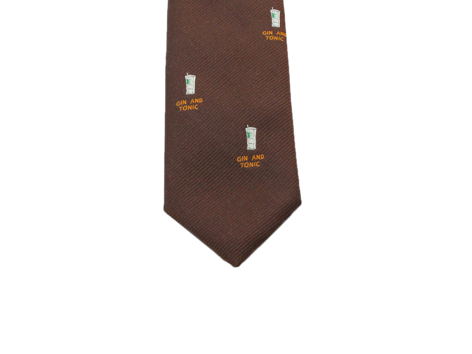 Brown "Gin And Tonic" Silk Tie