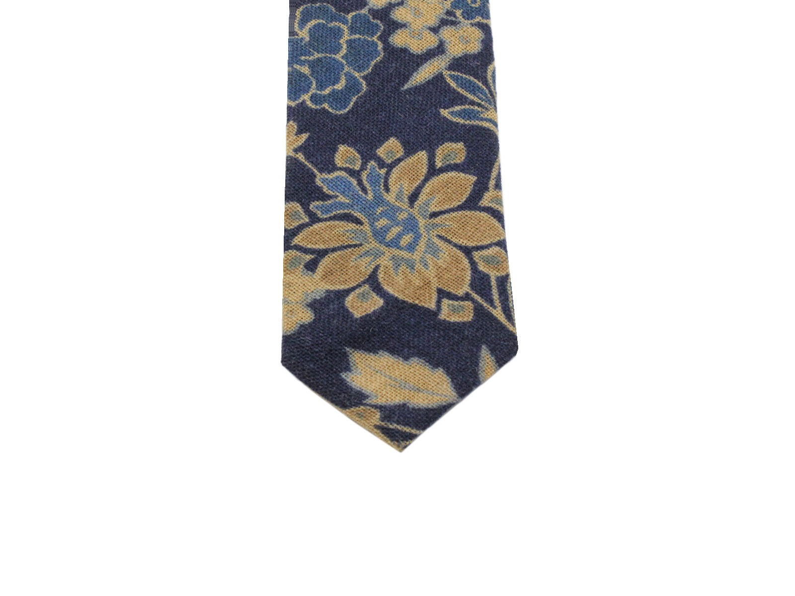 Blue Floral Wool Tie