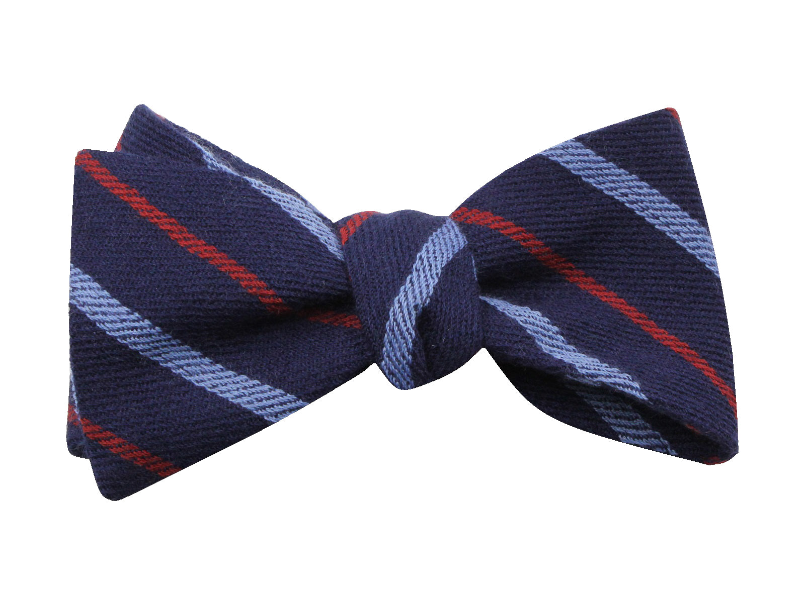 Blue Striped Cashmere Bow Tie