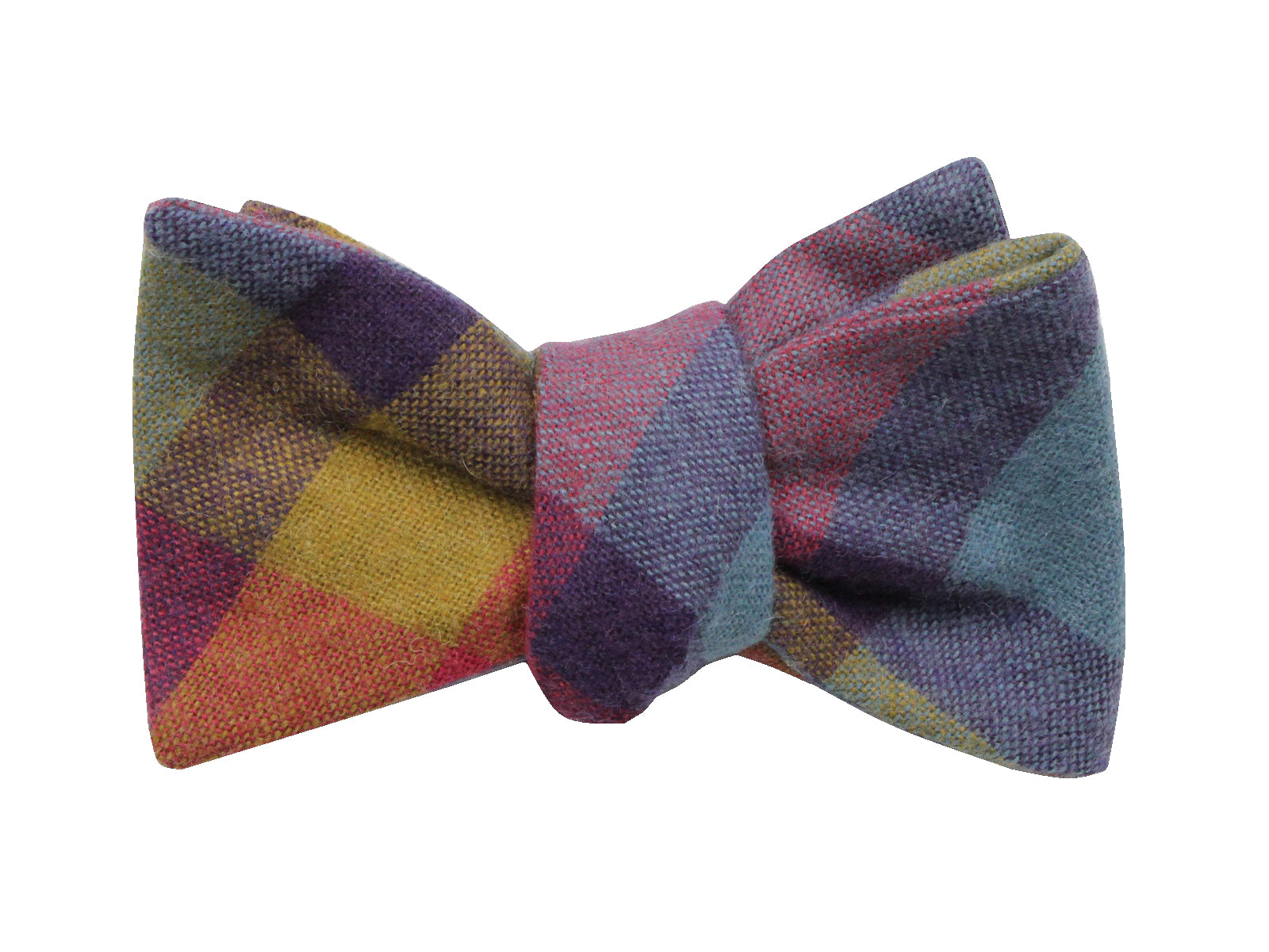 Autumnal Check Wool Bow Tie