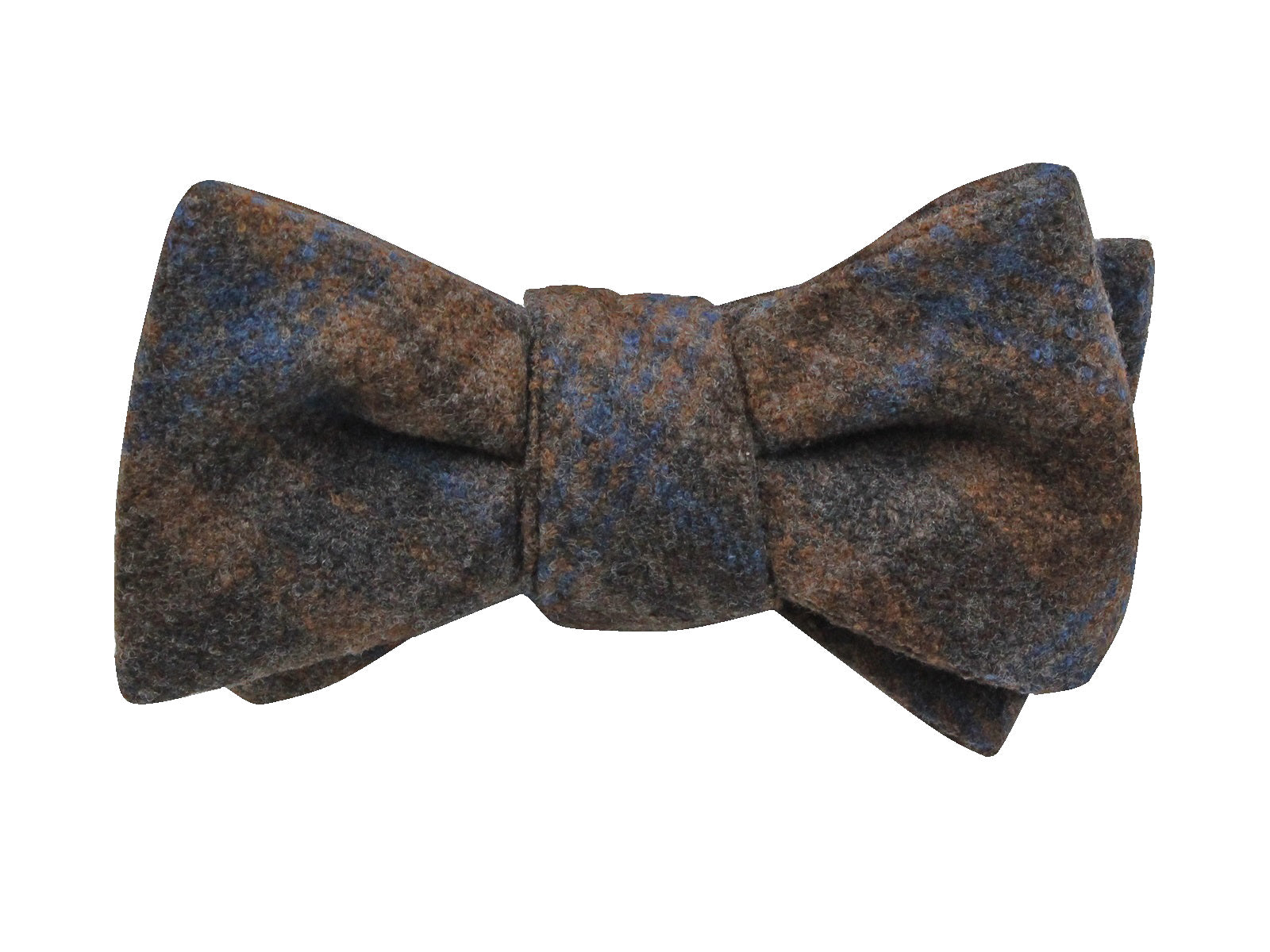 Brown Check Wool Bow Tie