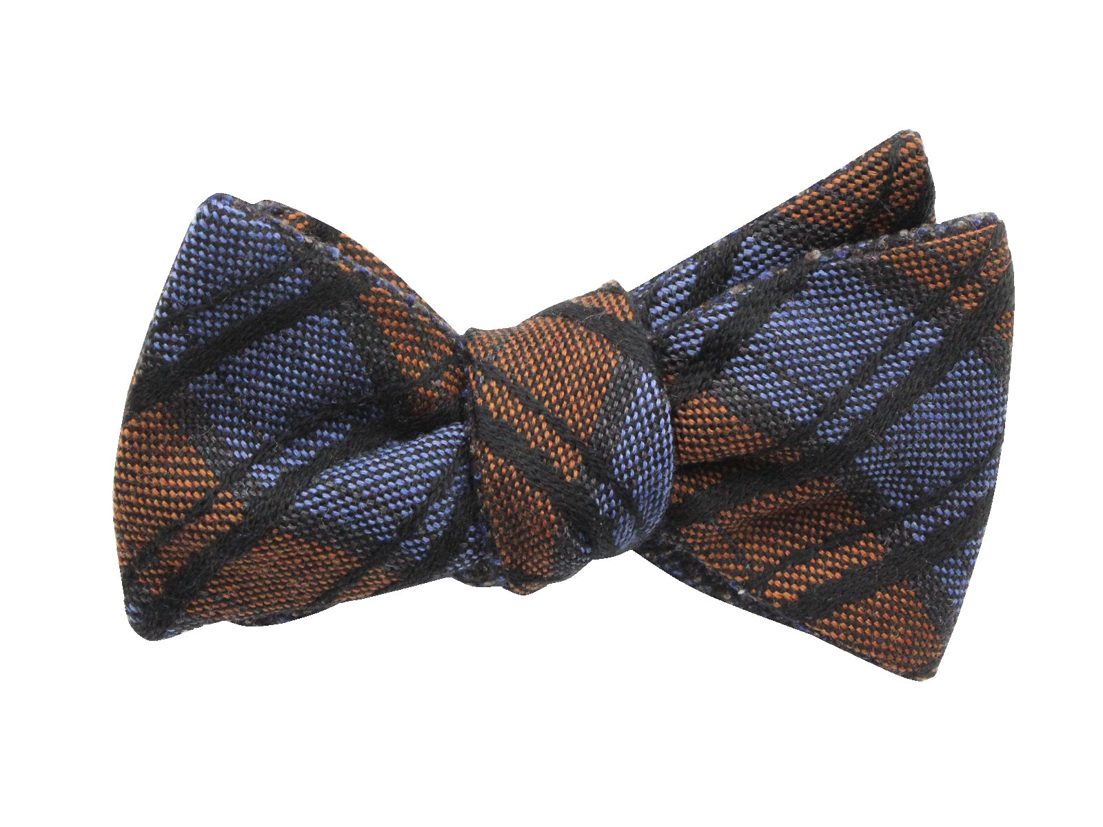 Orange Check & Donegal Tweed Reversible Bow Tie