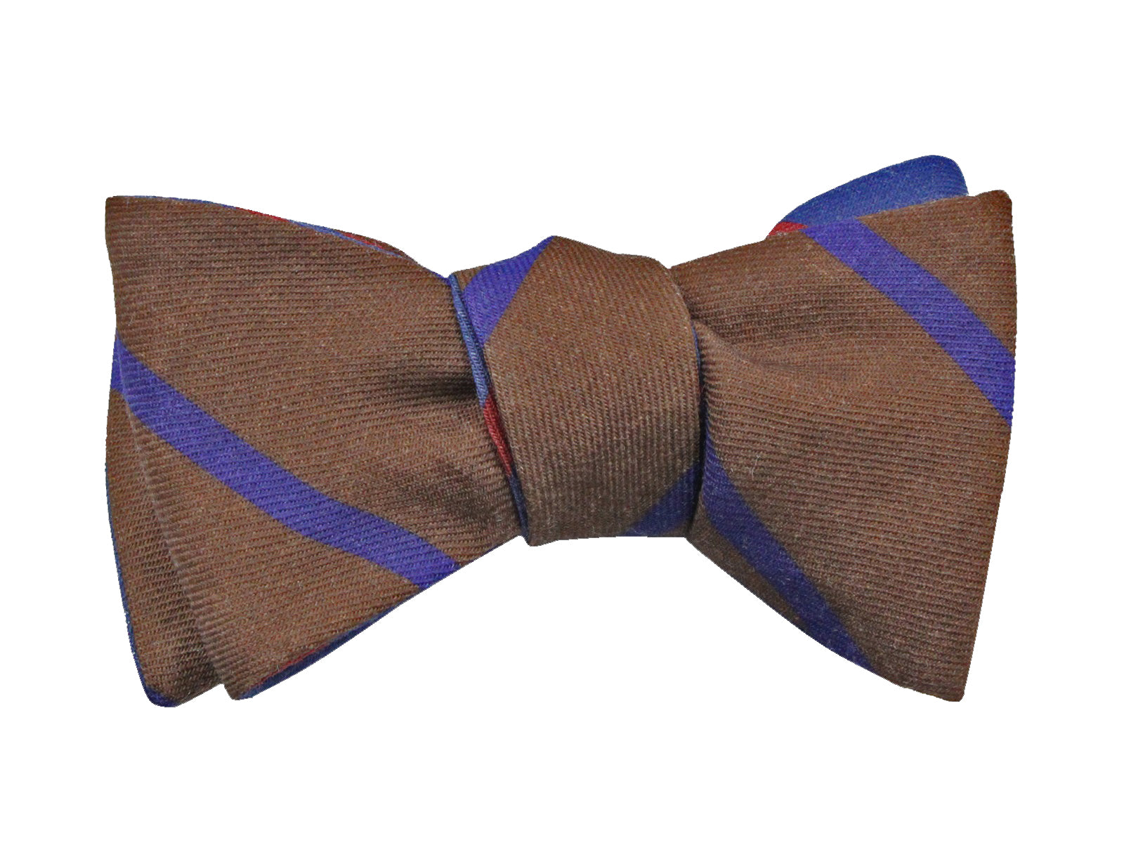Blue & Brown Striped Reversible Bow Tie