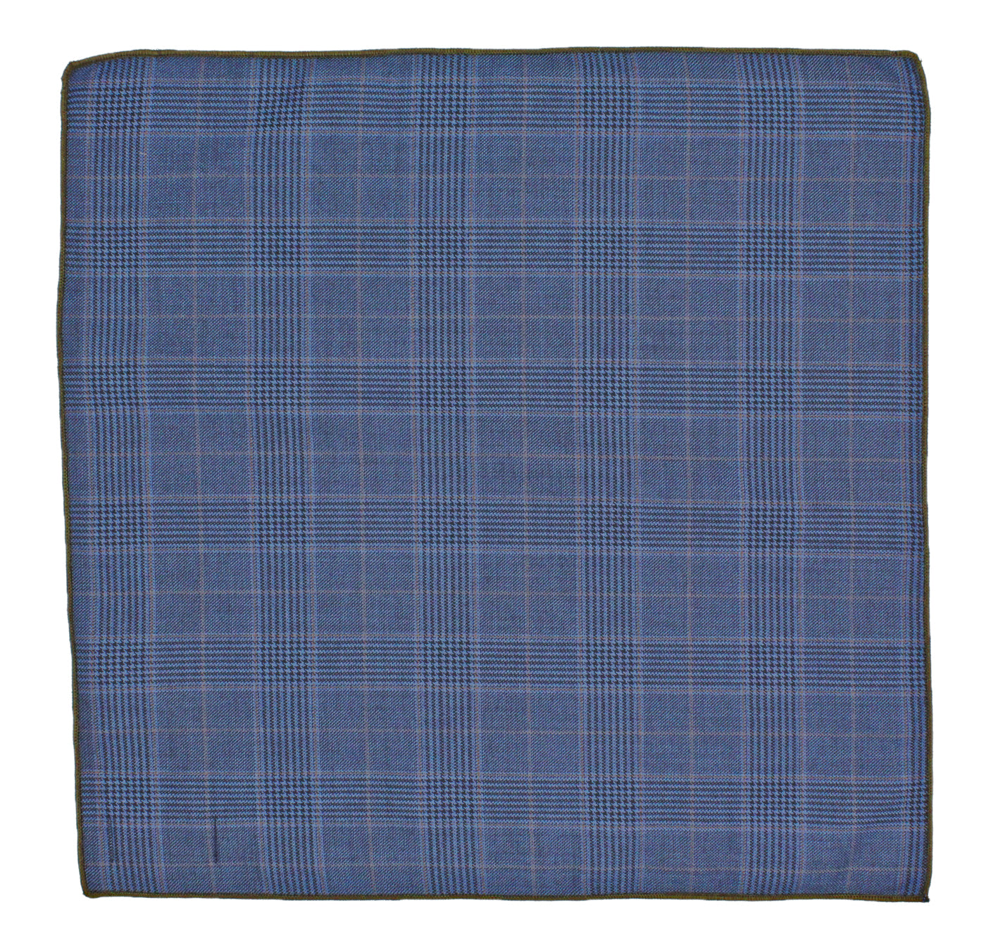 Navy Plaid Wool Pocket Square