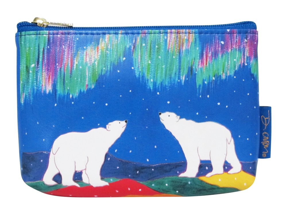 Polar bear hand-dyed coin purse storage bag - Shop Fleacise Coin