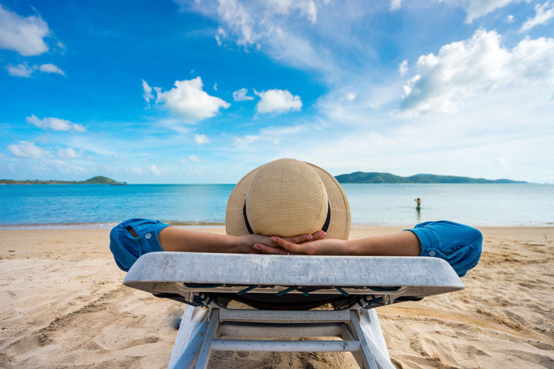 relaxing on the beach