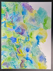 blue green abstract watercolor