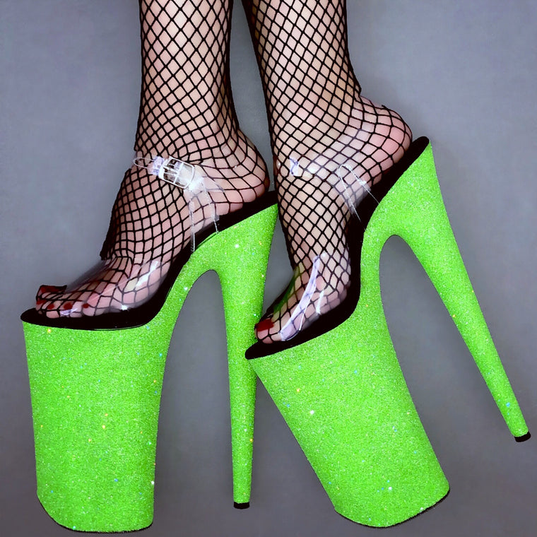 green stripper heels