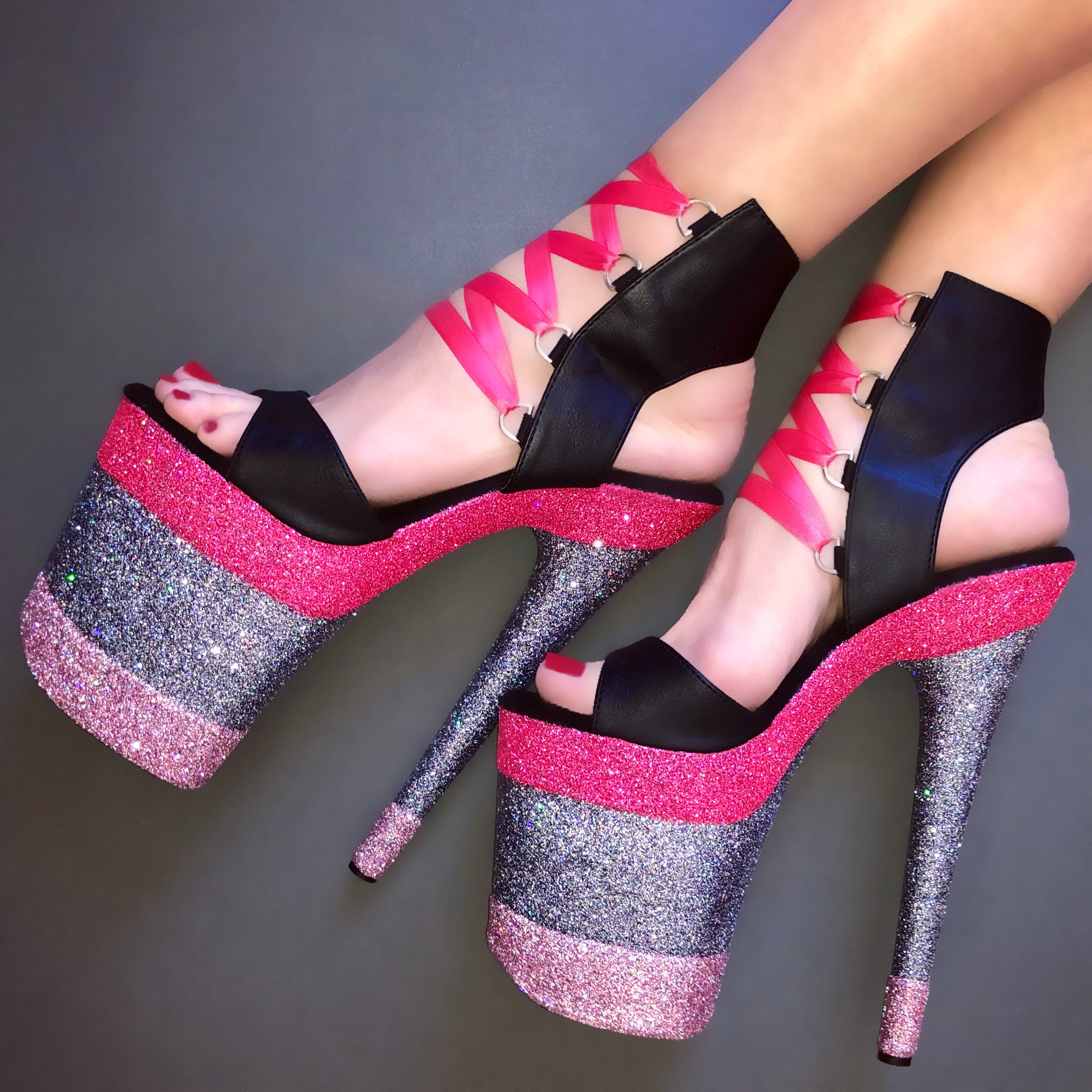 pink diamond high heels