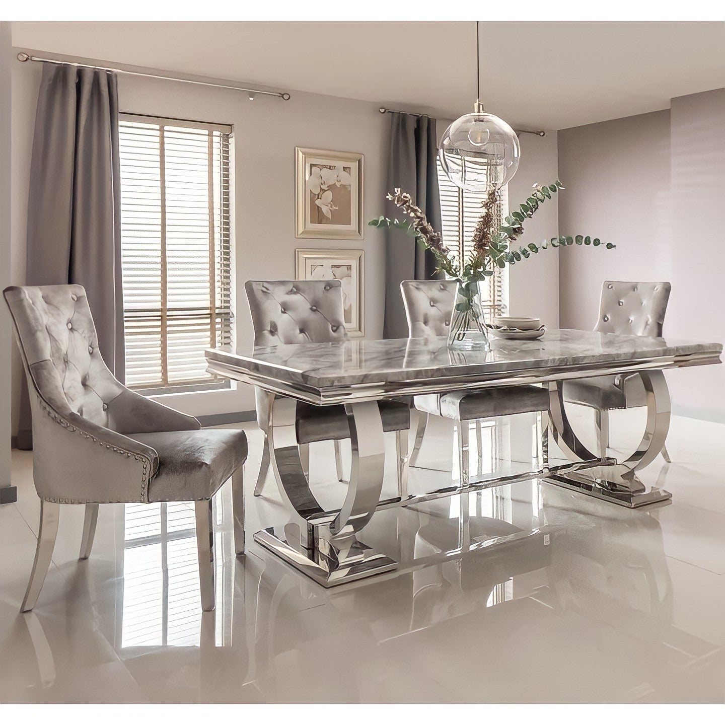 arianna grey marble dining set