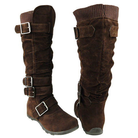 womens knee high boots with buckles