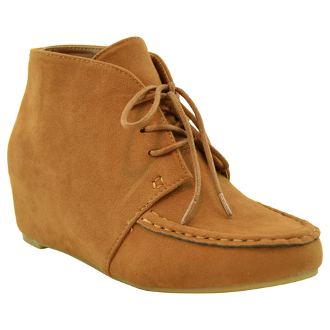wedge moccasin boots
