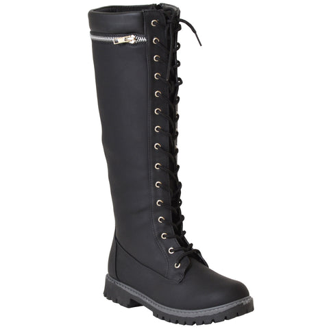 lace up boots womens knee high