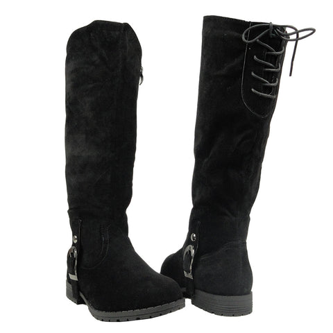 black back lace up boots