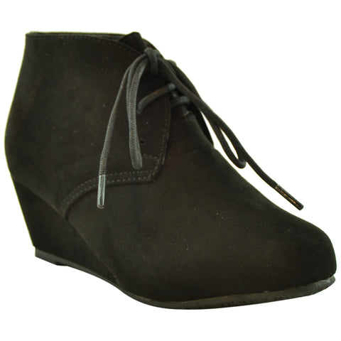 black wedge booties low heel
