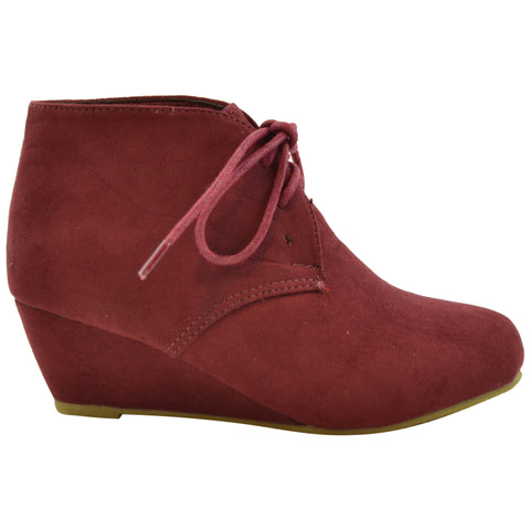 Kids Ankle Boots Faux Suede Low Heel 