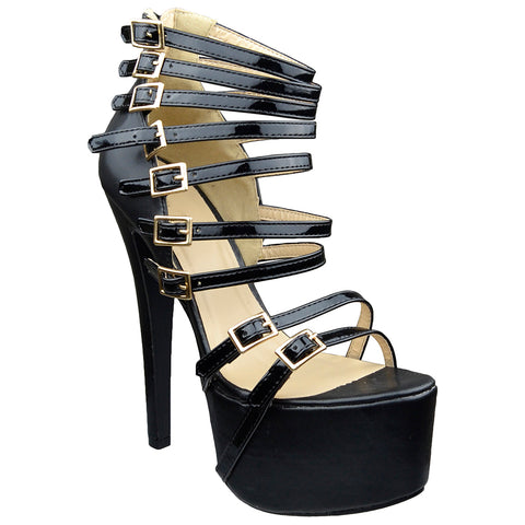 strappy buckle heels