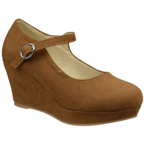 closed toe wedge with ankle strap