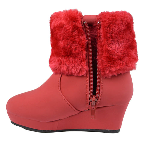 wedge ankle boots with fur