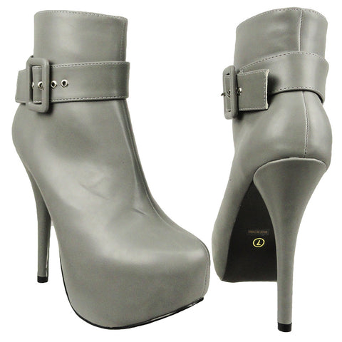 gray heeled boots