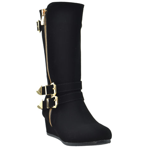 girls wedge heel boots