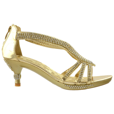 gold high heels for kids