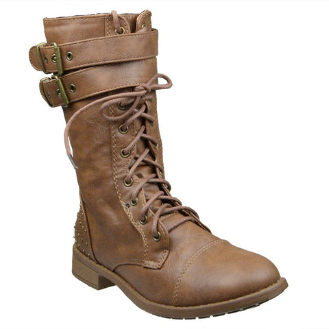 womens buckle combat boots