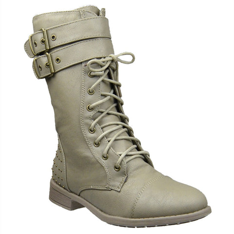 womens combat boots with buckles