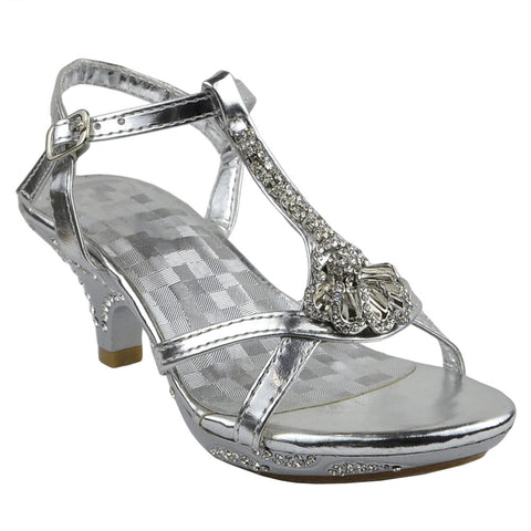 little girl silver heels