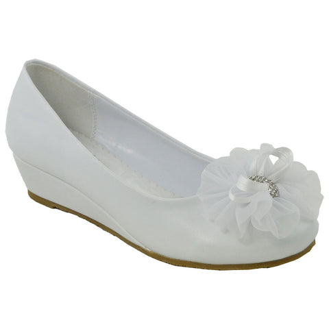 kids white wedges