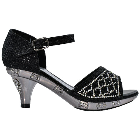 black rhinestone low heels