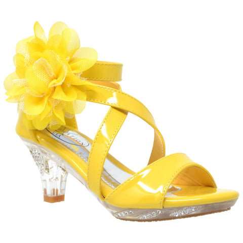yellow flower heels