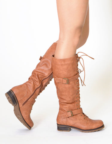 womens lace up western boots