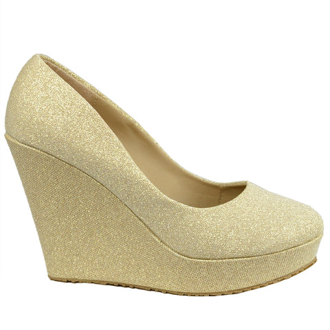 gold wedges heels