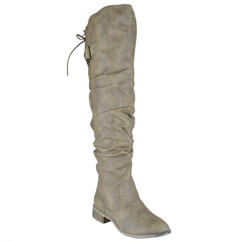 womens boots with lace up back