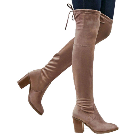 womens knee high block heel boots