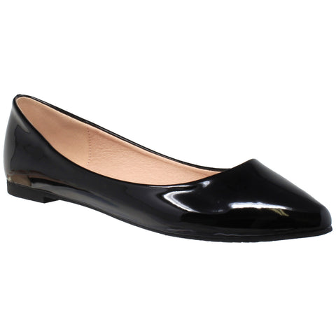 patent leather black flats