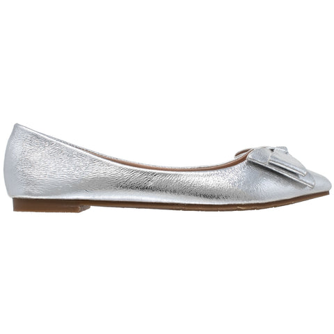 metallic ballet flats womens