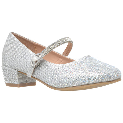 silver glitter mary jane shoes