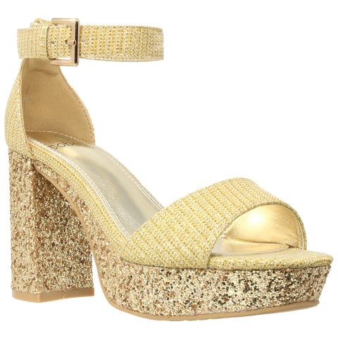 womens gold block heel sandals