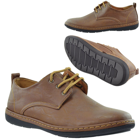 mens brown leather casual shoes