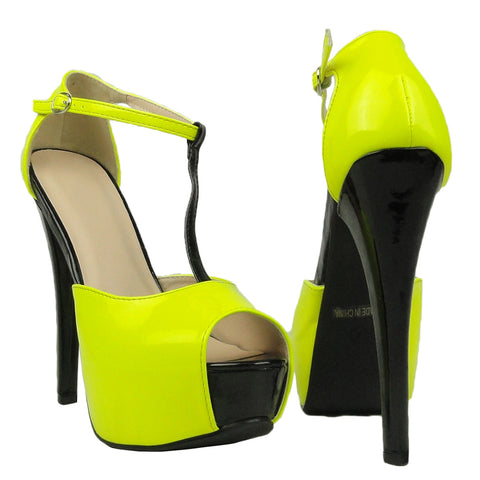 yellow platform heel