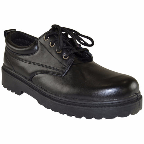 black leather rubber shoes