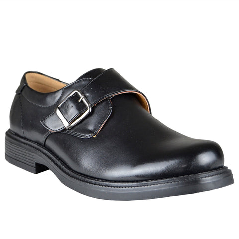 black buckle dress shoes