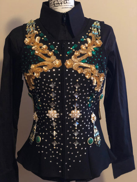 Large Green and Gold Vest – Rent the Glitz