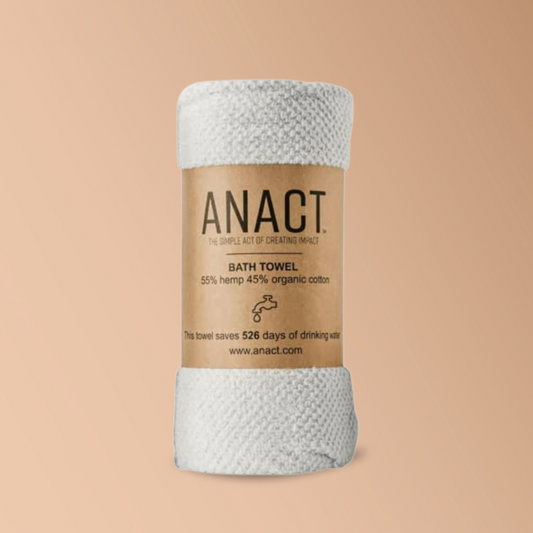 Anact Hemp Organic Bath Towels or Set, 2 Colors, 4 Sizes, 55% Hemp