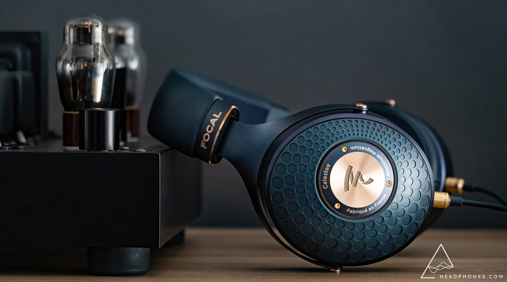 Focal Celestee closed-back over-ear headphones lifestyle with Amps & Sounds Kenzie Encore | Headphones.com